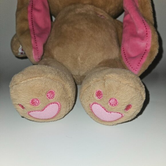 BABW Build A Bear Kabu Pawlette Bunny Rabbit Plush Brown Pink Heart Easter - Picture 3 of 8